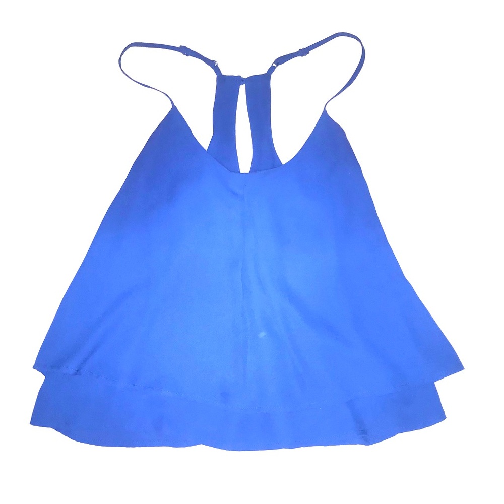 Strappy flowy blue dressy tank